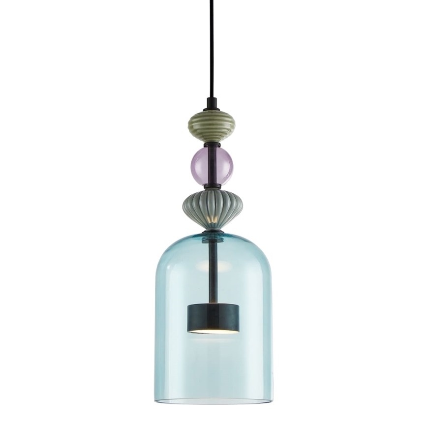 LED ljuskrona med textilsladd ARTE LED/12W/230V diameter 16 cm svart