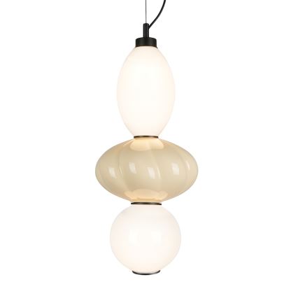 LED ljuskrona med textilsladd ASCOLI LED/18W/230V diameter 20 cm beige