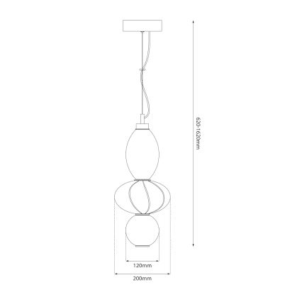 LED ljuskrona med textilsladd ASCOLI LED/18W/230V diameter 20 cm beige