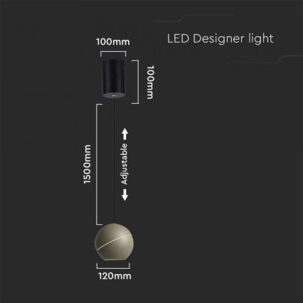 LED ljuskrona med textilsladd beröring LED/8,5W/230V 3000K grå