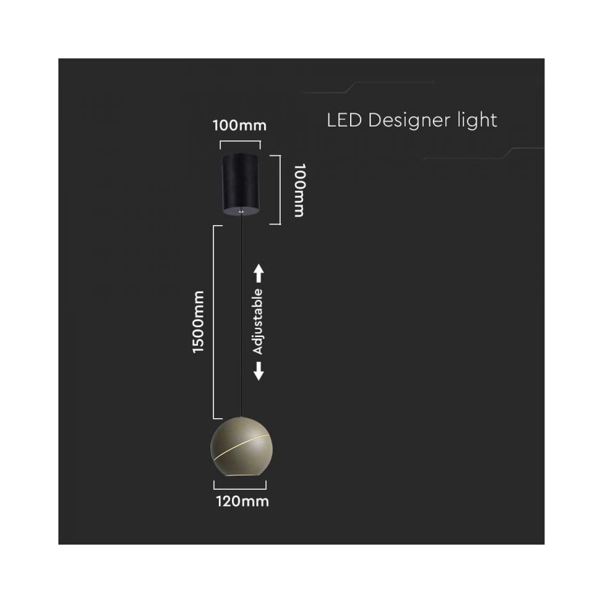 LED ljuskrona med textilsladd beröring LED/8,5W/230V 3000K grå
