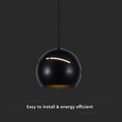LED ljuskrona med textilsladd beröring LED/8,5W/230V 3000K svart