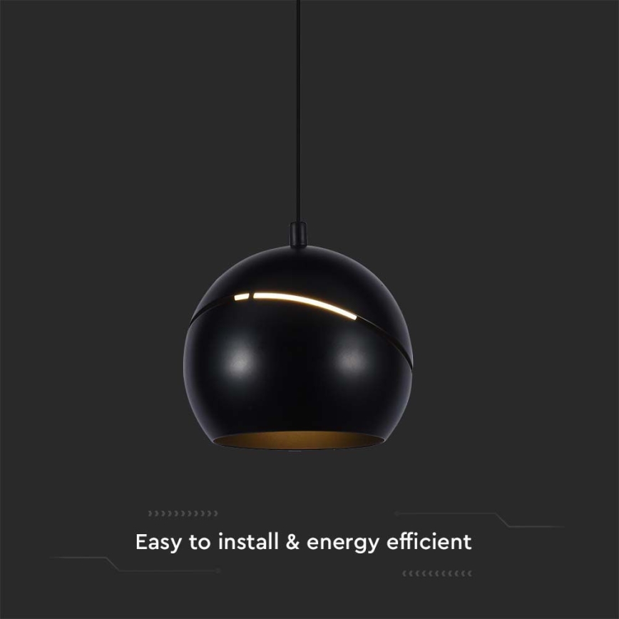 LED ljuskrona med textilsladd beröring LED/8,5W/230V 3000K svart