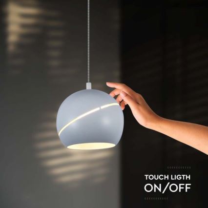 LED ljuskrona med textilsladd beröring LED/8,5W/230V 3000K vit