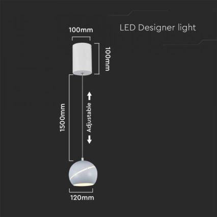 LED ljuskrona med textilsladd beröring LED/8,5W/230V 3000K vit