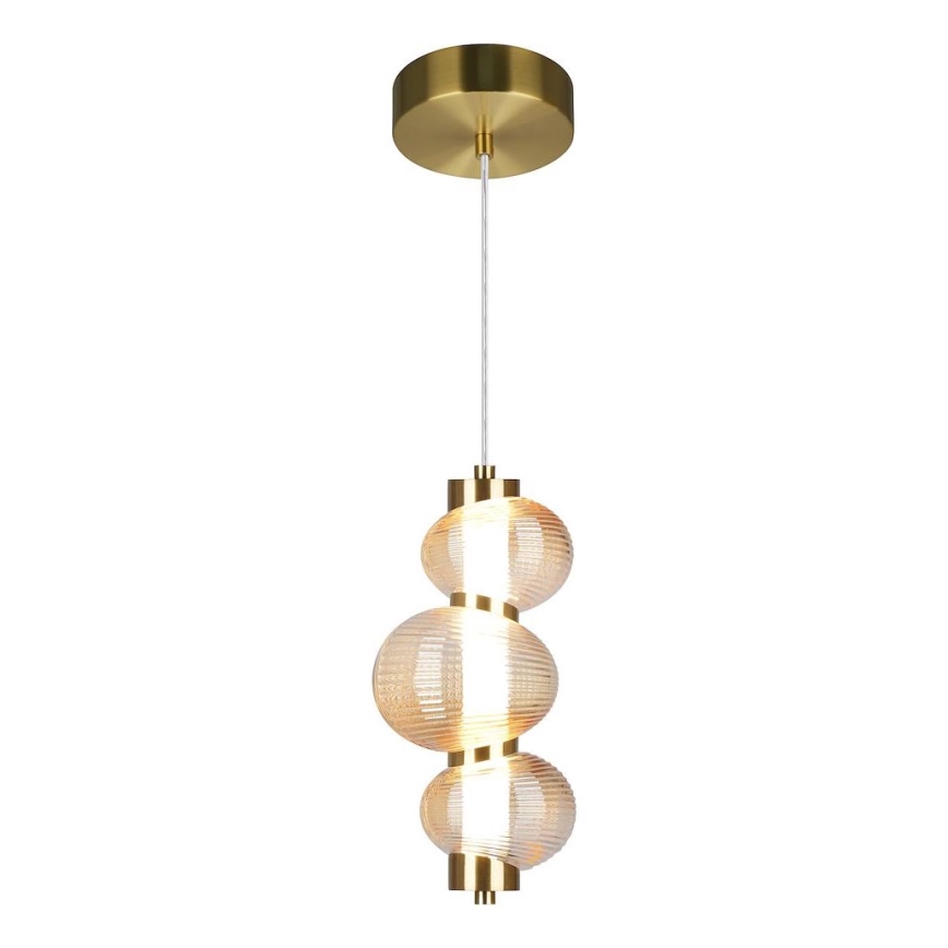 LED ljuskrona med textilsladd BOLLA LED/12W/230V diameter 16 cm guld