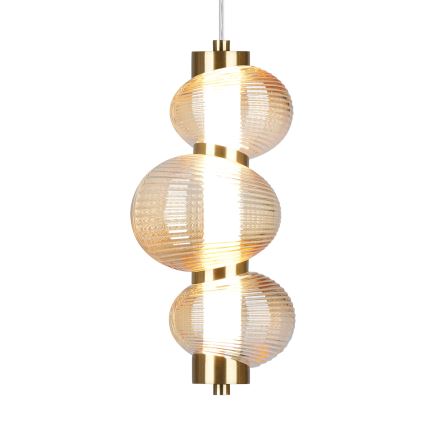 LED ljuskrona med textilsladd BOLLA LED/12W/230V diameter 16 cm guld