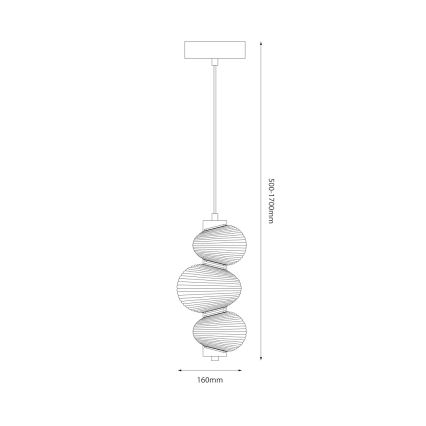 LED ljuskrona med textilsladd BOLLA LED/12W/230V diameter 16 cm guld