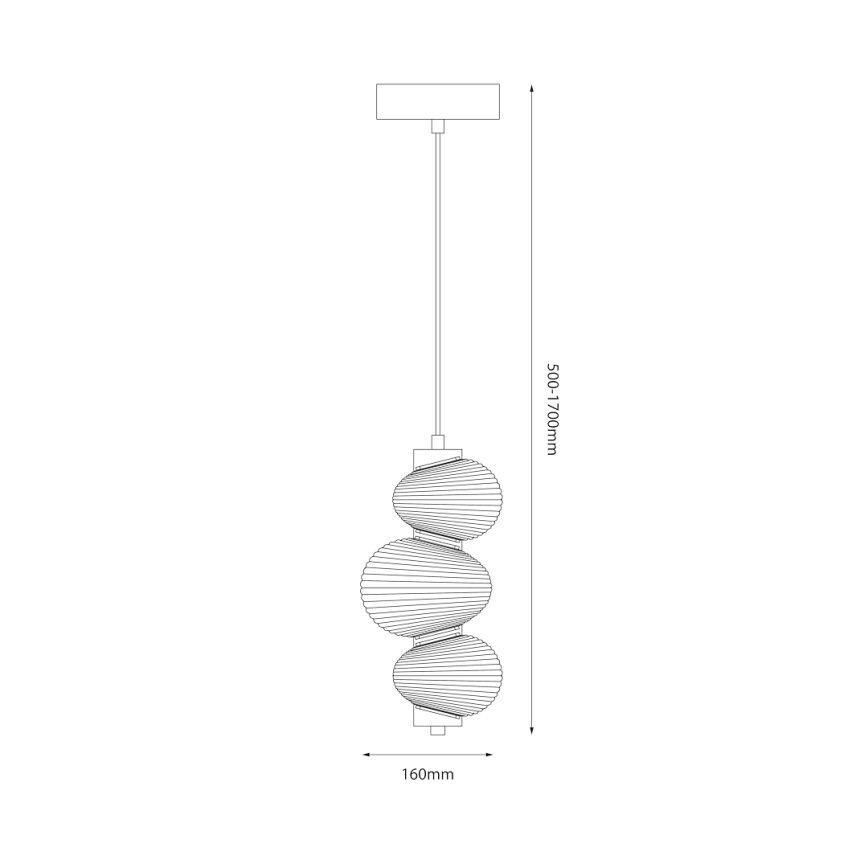 LED ljuskrona med textilsladd BOLLA LED/12W/230V diameter 16 cm guld