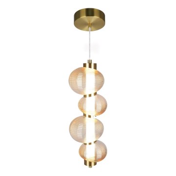 LED ljuskrona med textilsladd BOLLA LED/17W/230V diameter 16 cm guld/rökig
