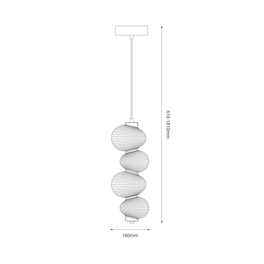 LED ljuskrona med textilsladd BOLLA LED/17W/230V diameter 16 cm guld/rökig
