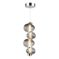 LED ljuskrona med textilsladd BOLLA LED/17W/230V diameter 16 cm skinande krom/rökig