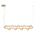 LED ljuskrona med textilsladd BOLLA LED/32W/230V guld/rökig
