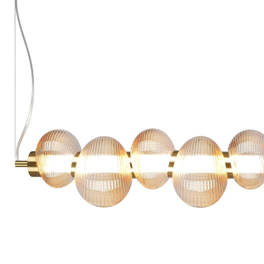 LED ljuskrona med textilsladd BOLLA LED/32W/230V guld/rökig