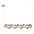 LED ljuskrona med textilsladd BOLLA LED/32W/230V skinande krom/rökig