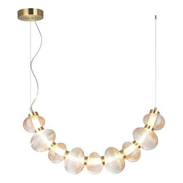 LED ljuskrona med textilsladd BOLLA LED/36W/230V guld/rökig