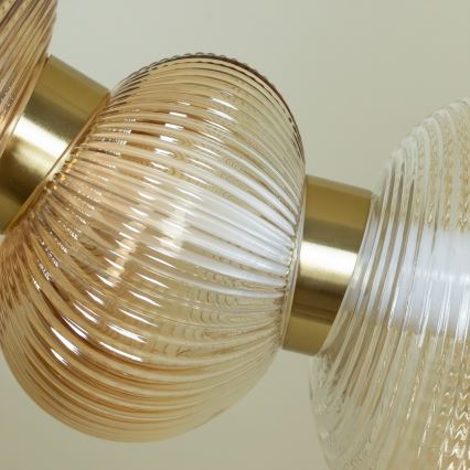 LED ljuskrona med textilsladd BOLLA LED/36W/230V guld/rökig