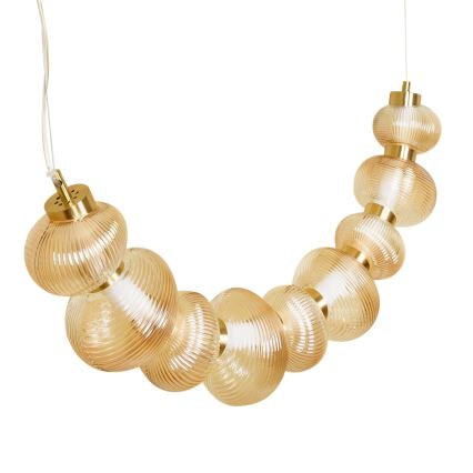 LED ljuskrona med textilsladd BOLLA LED/36W/230V guld/rökig