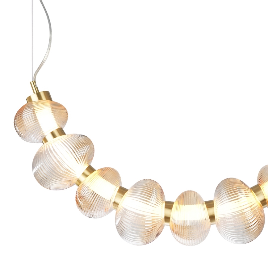 LED ljuskrona med textilsladd BOLLA LED/36W/230V guld/rökig