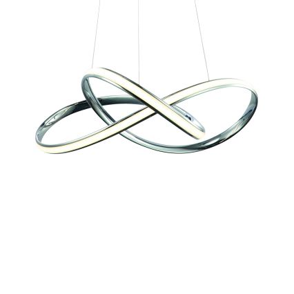 LED ljuskrona med textilsladd CAPPIO LED/36W/230V skinande krom