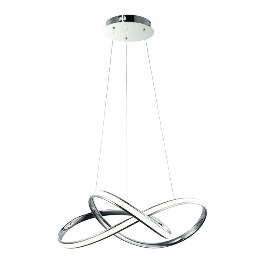 LED ljuskrona med textilsladd CAPPIO LED/36W/230V skinande krom