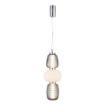 LED ljuskrona med textilsladd CARO LED/28W/230V skinande krom