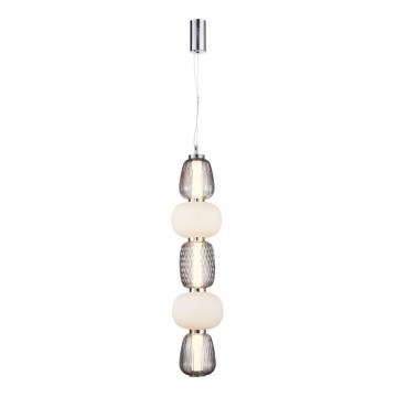 LED ljuskrona med textilsladd CARO LED/40W/230V skinande krom