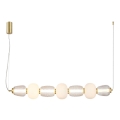 LED ljuskrona med textilsladd CARO LED/42W/230V guld