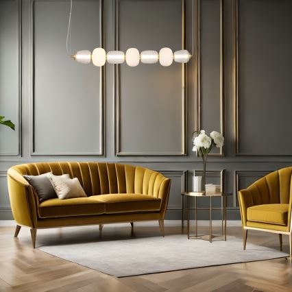 LED ljuskrona med textilsladd CARO LED/42W/230V guld