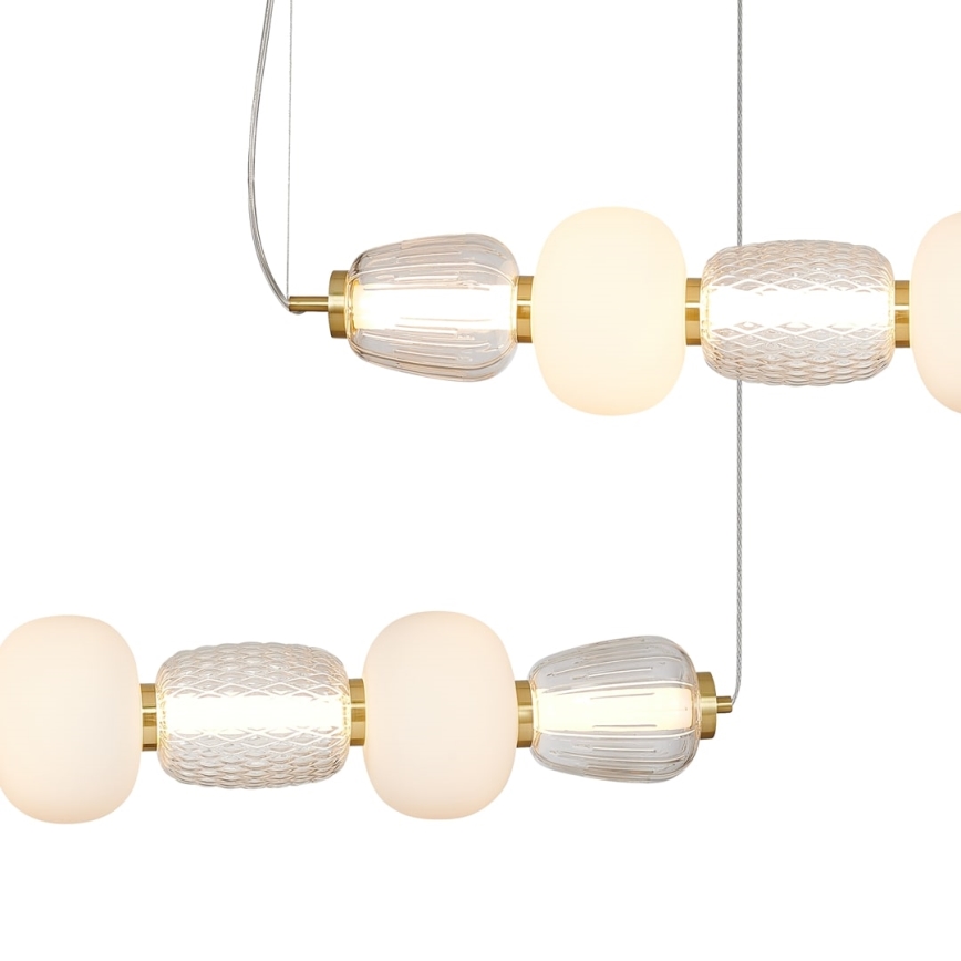 LED ljuskrona med textilsladd CARO LED/42W/230V guld