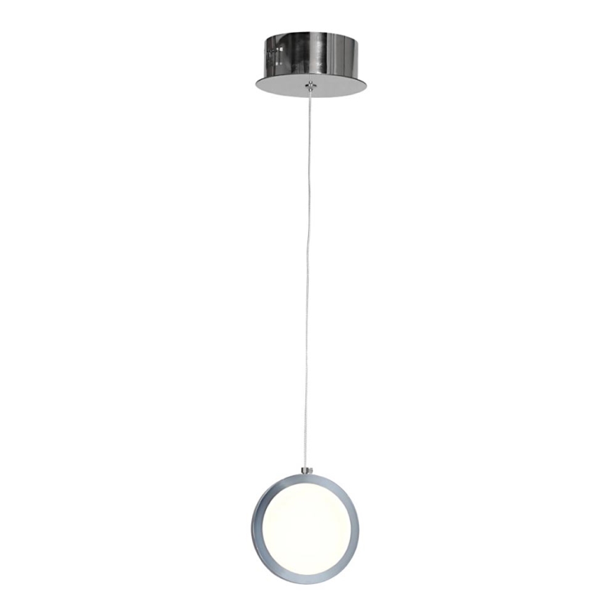 LED ljuskrona med textilsladd CIRCOLO LED/7W/230V skinande krom