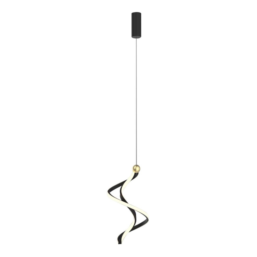 LED ljuskrona med textilsladd COLIA LED/19W/230V svart/guld