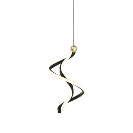 LED ljuskrona med textilsladd COLIA LED/19W/230V svart/guld
