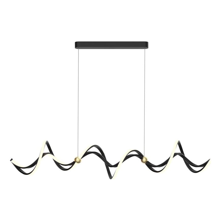 LED ljuskrona med textilsladd COLIA LED/55W/230V svart/guld