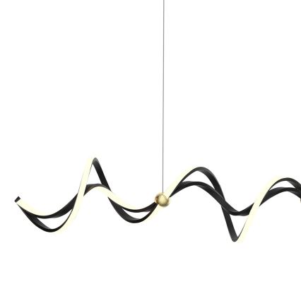 LED ljuskrona med textilsladd COLIA LED/55W/230V svart/guld