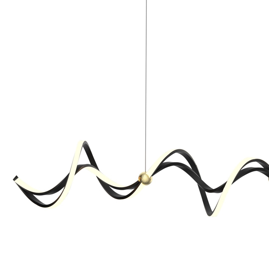 LED ljuskrona med textilsladd COLIA LED/55W/230V svart/guld