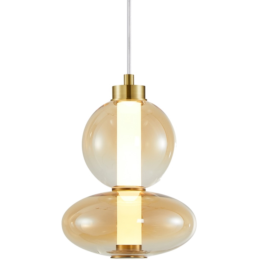 LED ljuskrona med textilsladd DAPHNE LED/12W/230V guld