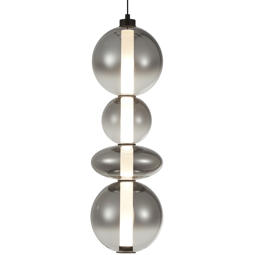 LED ljuskrona med textilsladd DAPHNE LED/36W/230V grå