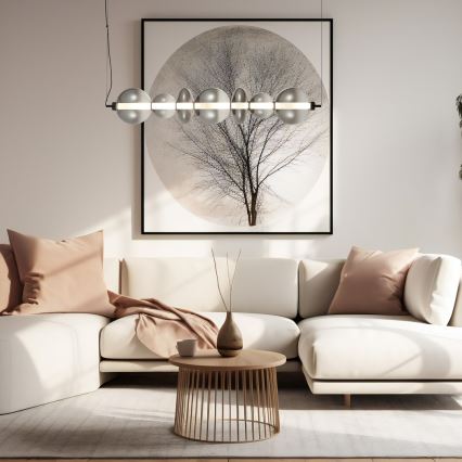 LED ljuskrona med textilsladd DAPHNE LED/40W/230V grå