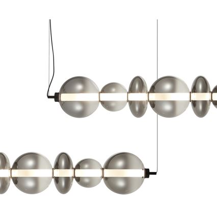 LED ljuskrona med textilsladd DAPHNE LED/40W/230V grå