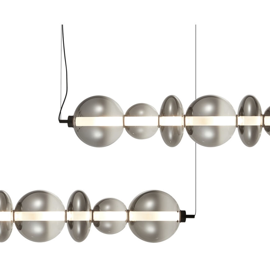 LED ljuskrona med textilsladd DAPHNE LED/40W/230V grå