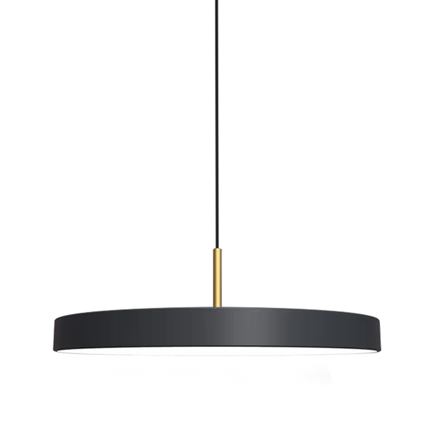 LED ljuskrona med textilsladd DISC LED/38W/230V diameter 45 cm svart