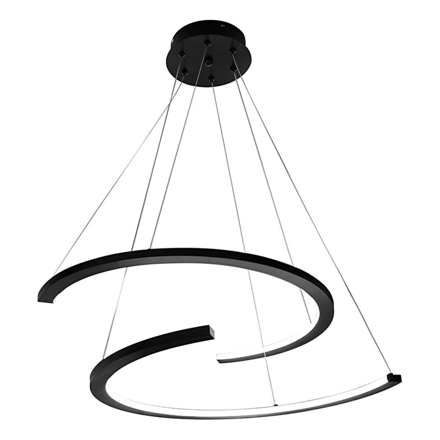LED ljuskrona med textilsladd DOUBLEMOON LED/30W/230V svart