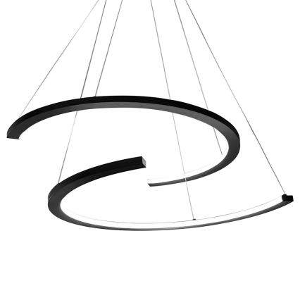 LED ljuskrona med textilsladd DOUBLEMOON LED/30W/230V svart