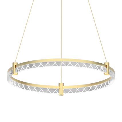 LED ljuskrona med textilsladd ELEGANCE LED/36W/230V diameter 60 cm guld