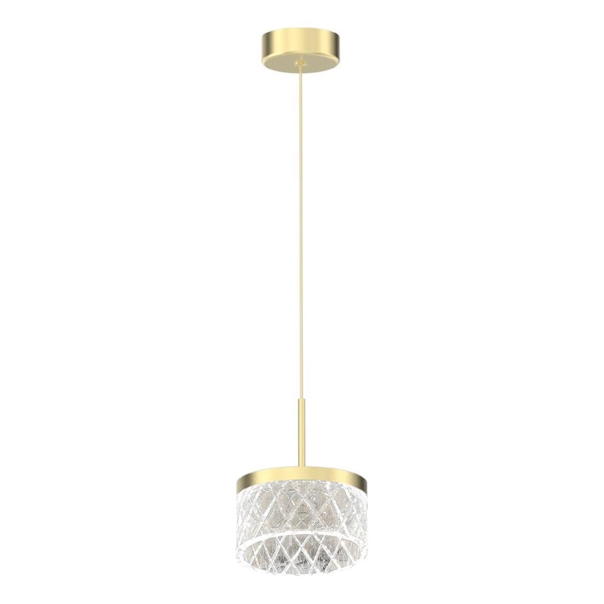 LED ljuskrona med textilsladd ELEGANCE LED/9W/230V diameter 15 cm guld