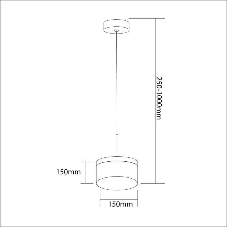 LED ljuskrona med textilsladd ELEGANCE LED/9W/230V diameter 15 cm guld