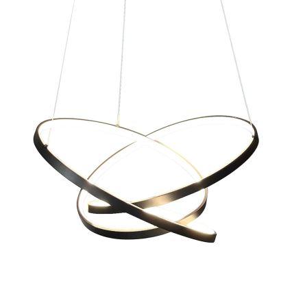 LED ljuskrona med textilsladd EMPOLI LED/55W/230V svart