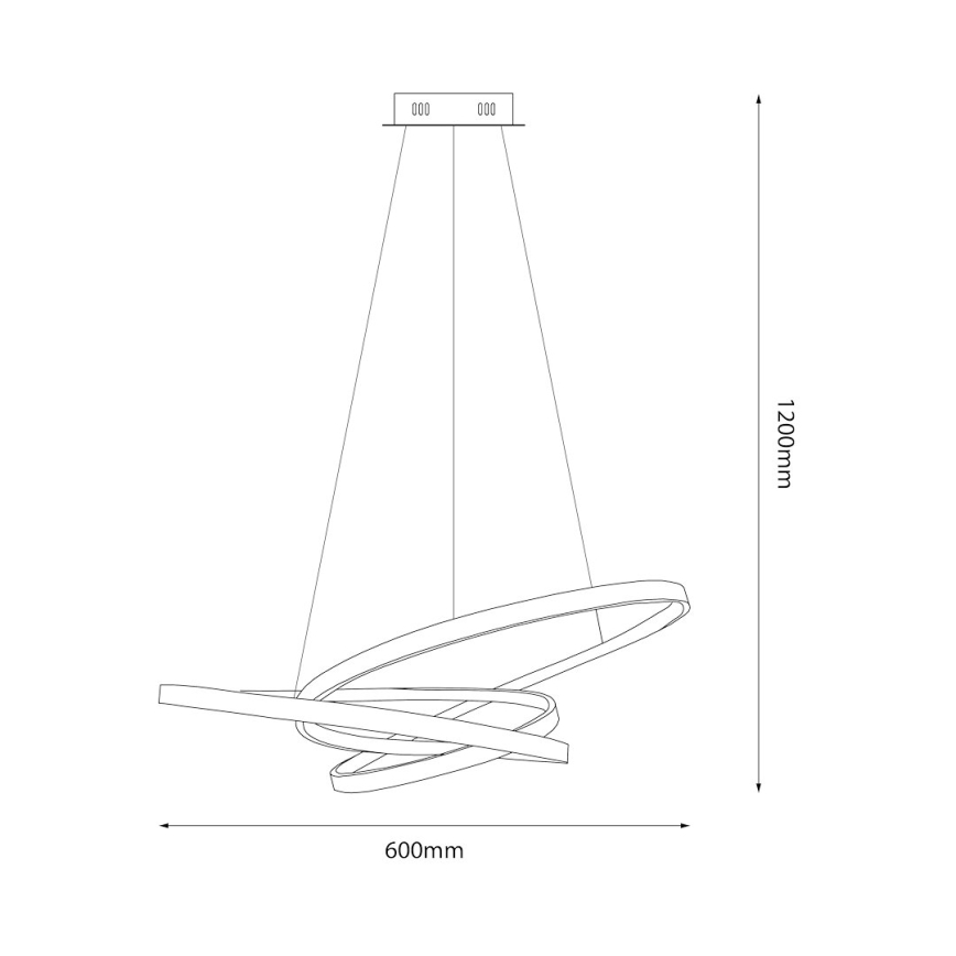 LED ljuskrona med textilsladd EMPOLI LED/55W/230V svart