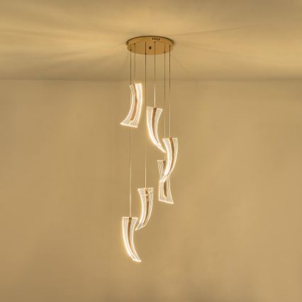 LED ljuskrona med textilsladd FIRENZE 6xLED/10W/230V 3000K